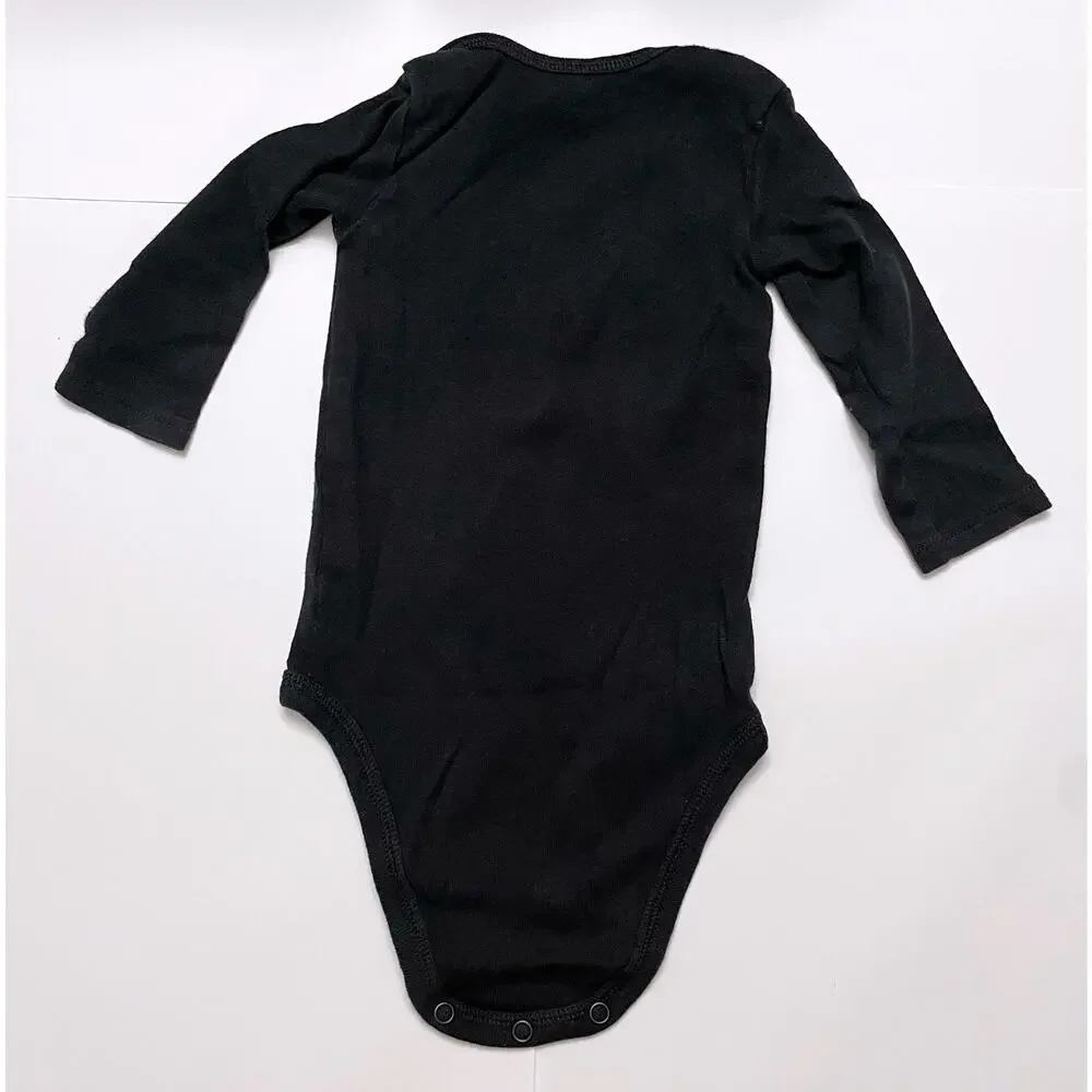 Carters My First Halloween Black Embroidered Long Sleeve Bodysuit Unisex Size 6M